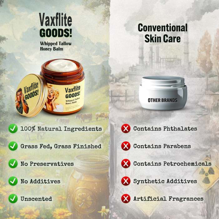 Vaxflite GOODS! Whipped Beef Tallow & Manuka Honey Organic Nourishing Face Cream Moisturizer Body Lotion Skin Care Lip Balm Hydrating Moisturizing 100% Natural Ingredients - Oil [🔥Limited Time Offer🔥]