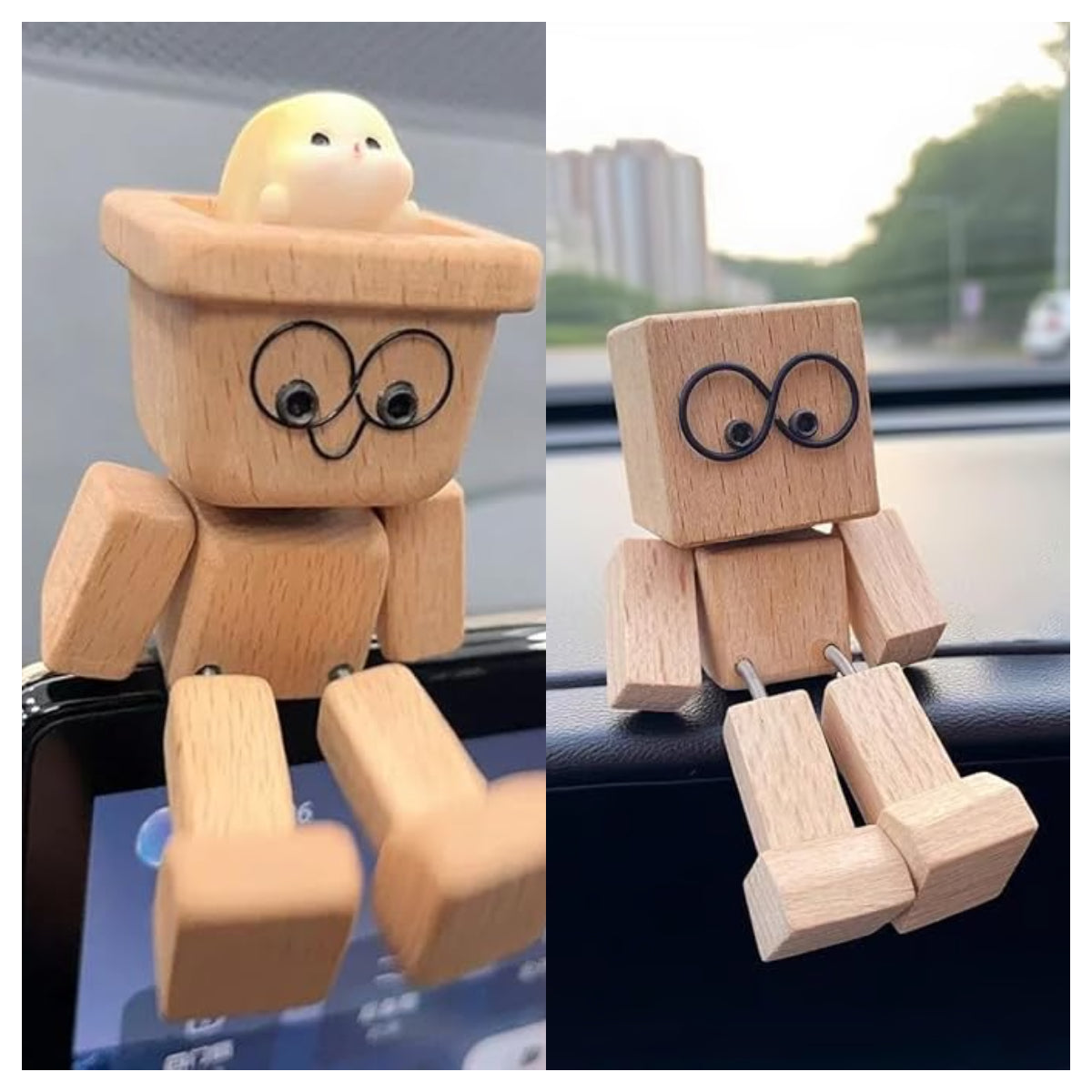 Shaking Feet Wooden Doll with 12PCS Magnetic Expressions
